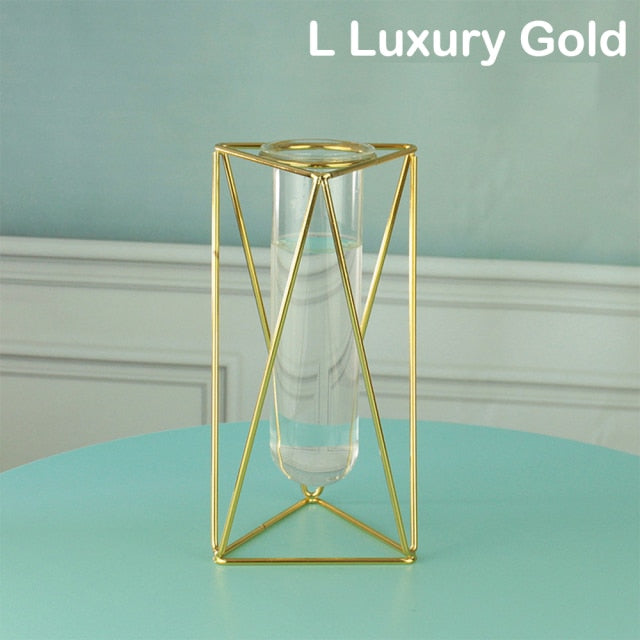 Creative golden Glass Vase