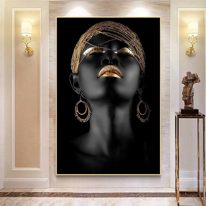 Modern Art Canvas African Black Woman Posters