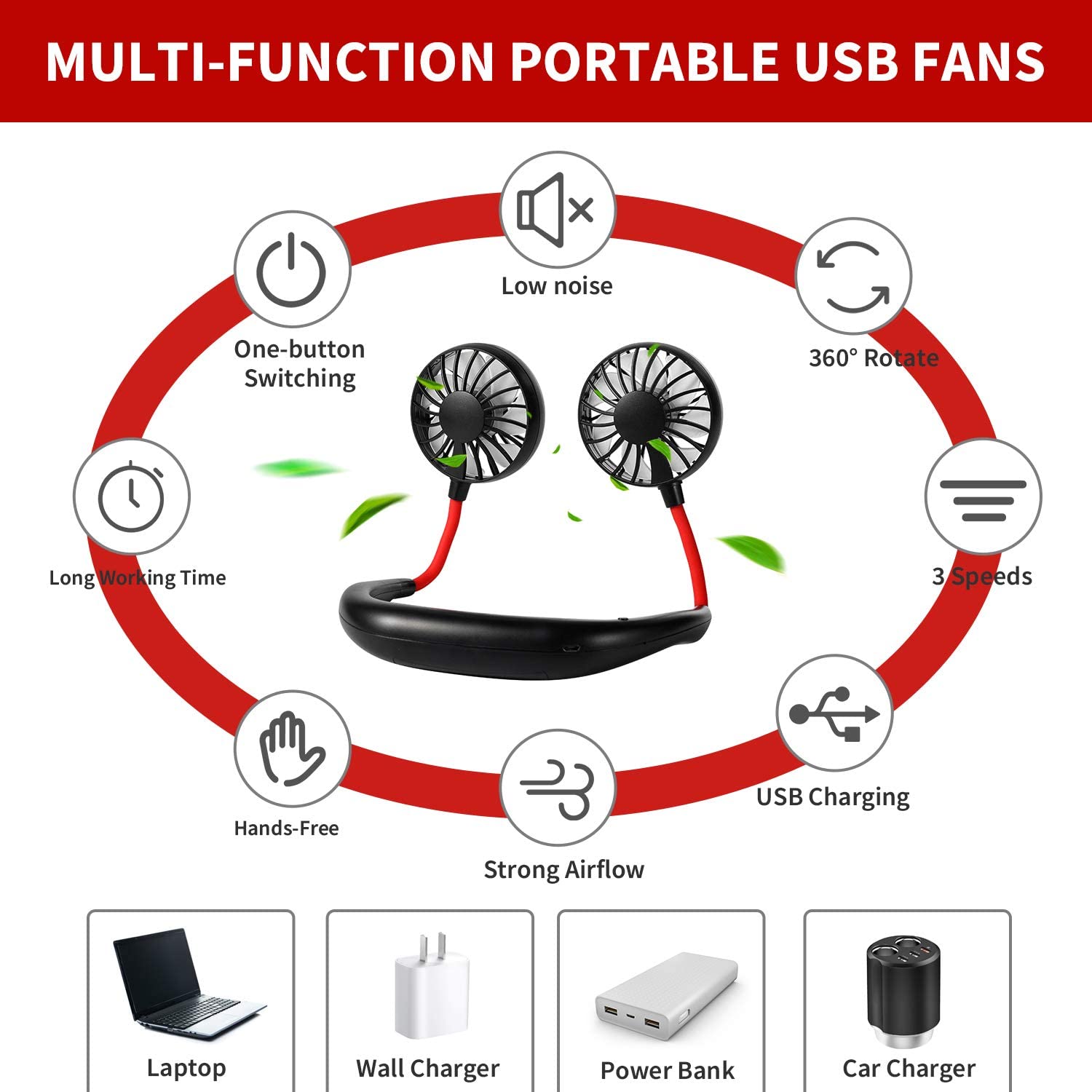 Portable Hanging Neck Sport Fan