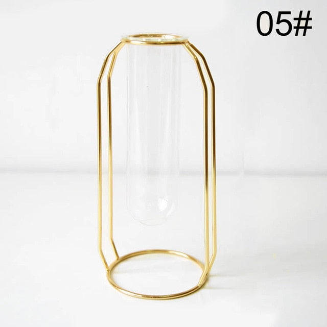 Creative golden Glass Vase