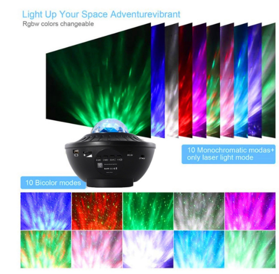 LED Star Galaxy Projector Starry Sky Night Light Built-in Bluetooth-Speaker